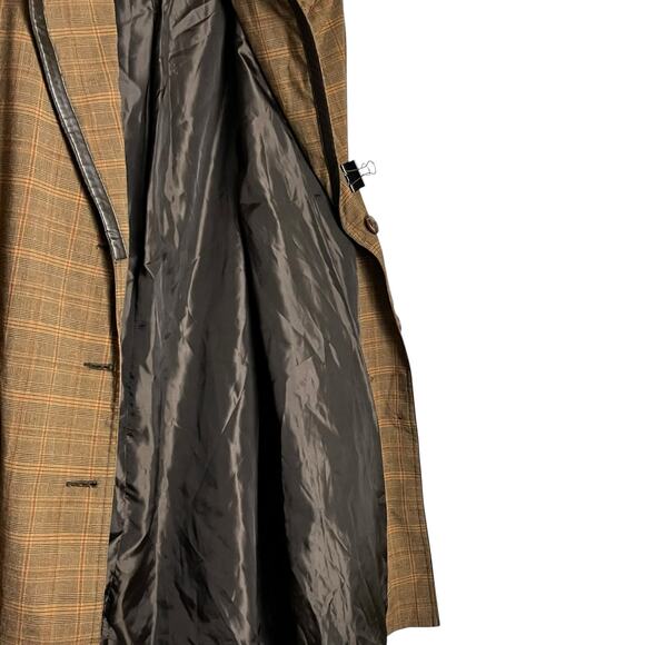 Versailles Brown Plaid Trenchcoat Long Blazer Classic Corporate ‎ 6 (2994) - Picture 7 of 7